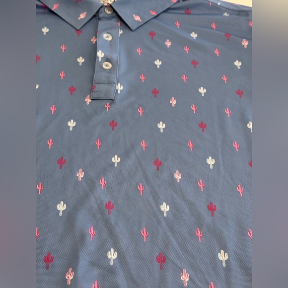 Straight Down Men’s Patriot Golf Performance Polo Size XXL Cactus/Striped - Picture 5 of 11